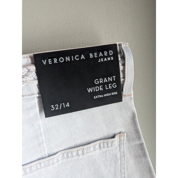 NWT Veronica Beard Grant Braided High Waist Wide Leg Jeans Size 32 Aspen #4D454 - Picture 9 of 13